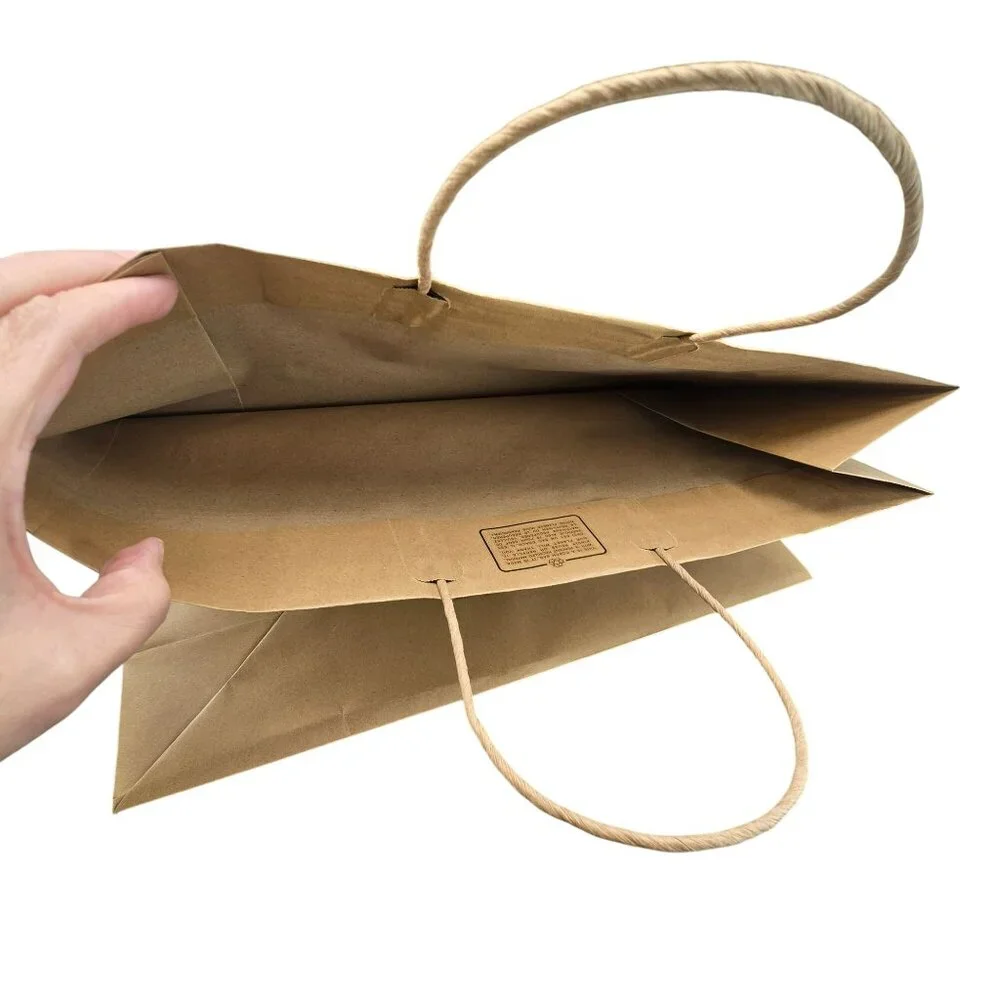 Coach New York Large Brown Paper Shopping Bag With Twisted Handles vr1034